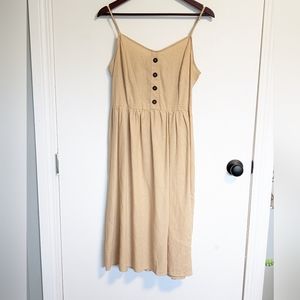 Beige button dress
